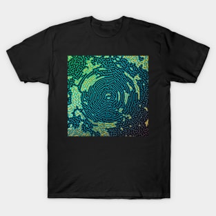 Dark Green Blue Maze Labyrinth to get Lost in. T-Shirt